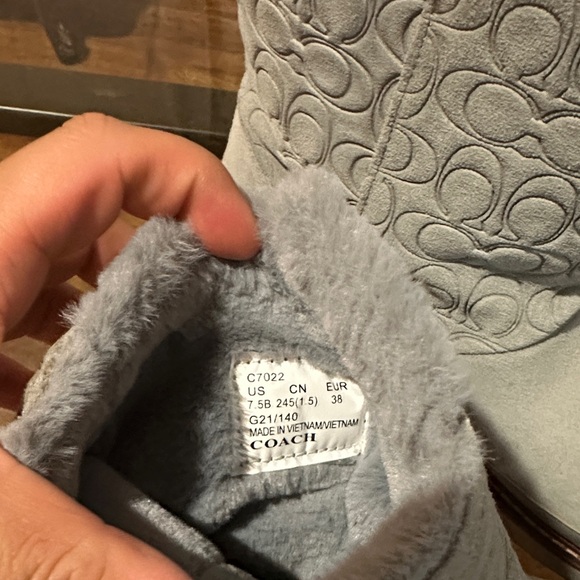 Coach White Winter Boots with Silver Accents - Picture 2 of 5